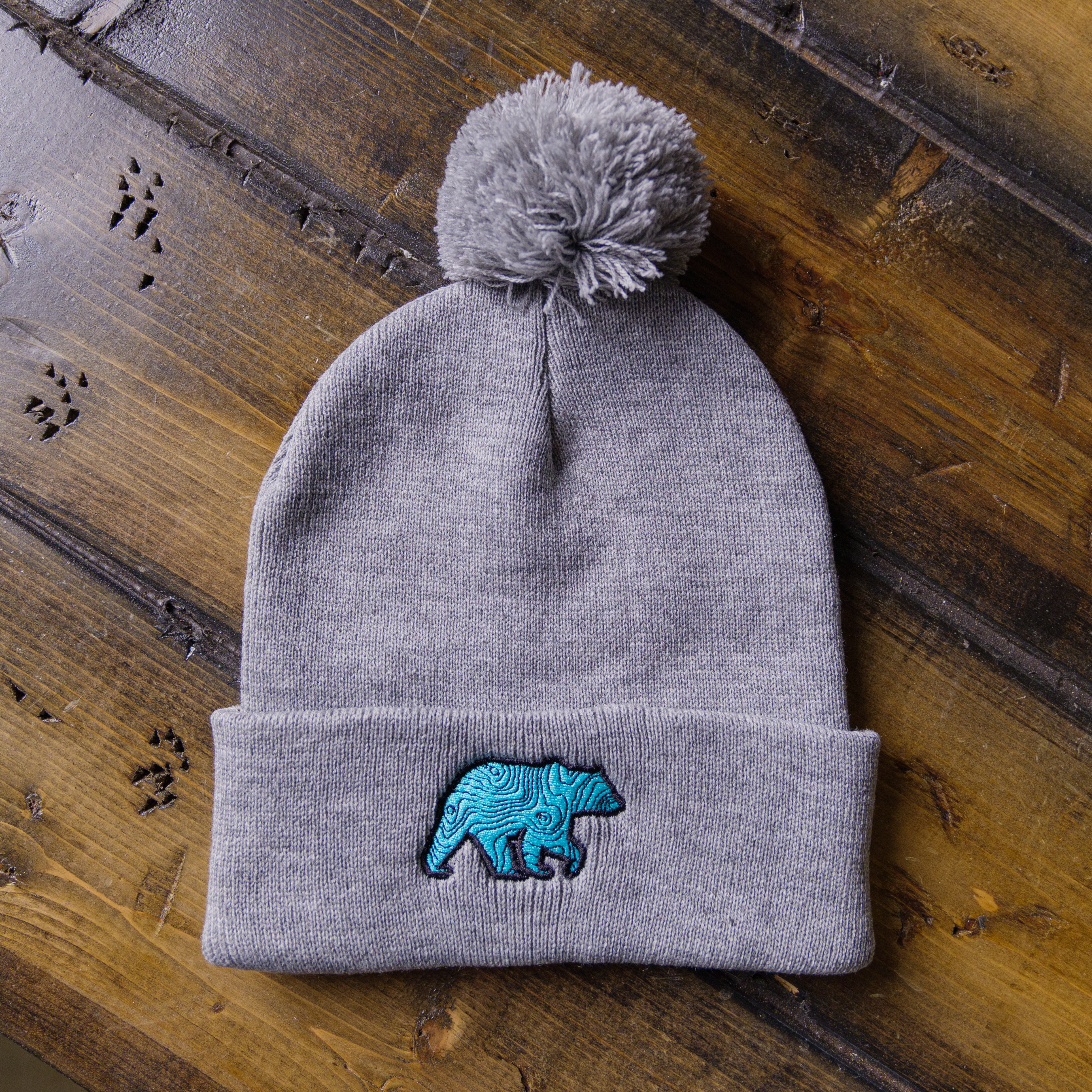 Lifestyle Overland Turquoise & Grey Topo Bear Beanie – Overland