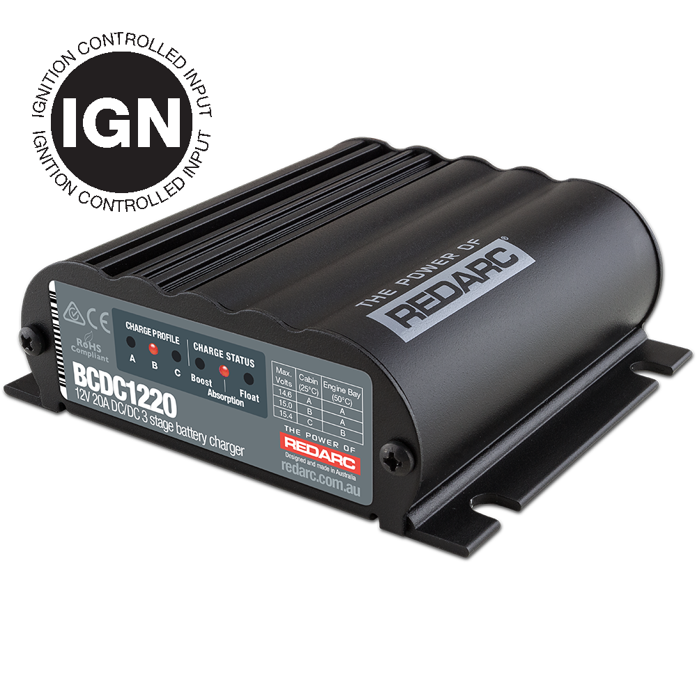 REDARC 20A InVehicle DC Battery Charger (Ignition Control) Overland