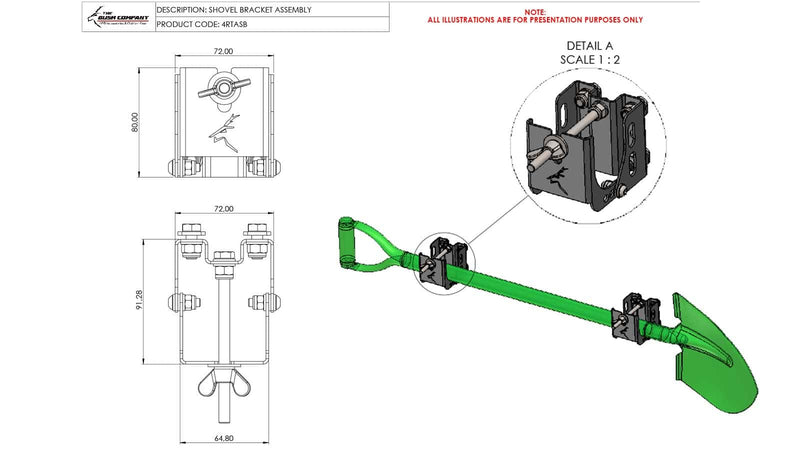 Load image into Gallery viewer, Bush Company Shovel Mount Bracket
