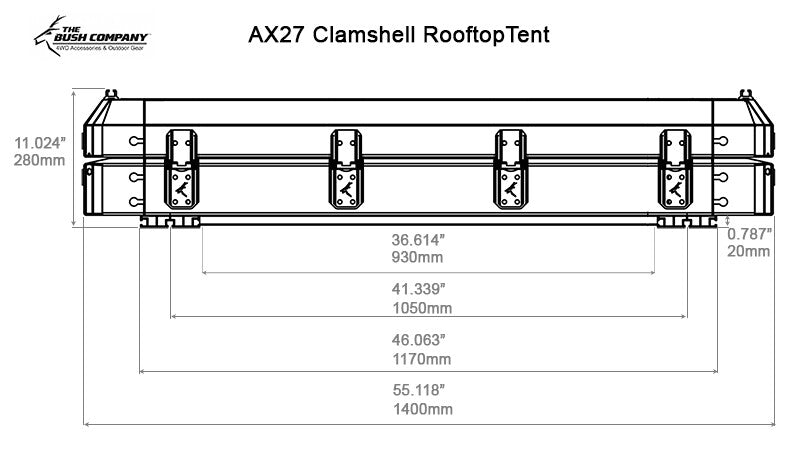Load image into Gallery viewer, Bush Company AX27 Clamshell Roof Top Tent
