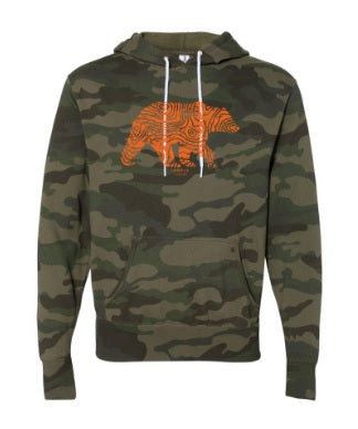 Load image into Gallery viewer, Lifestyle Overland Woodland Camo Topo Bear Hoodie (Unisex)
