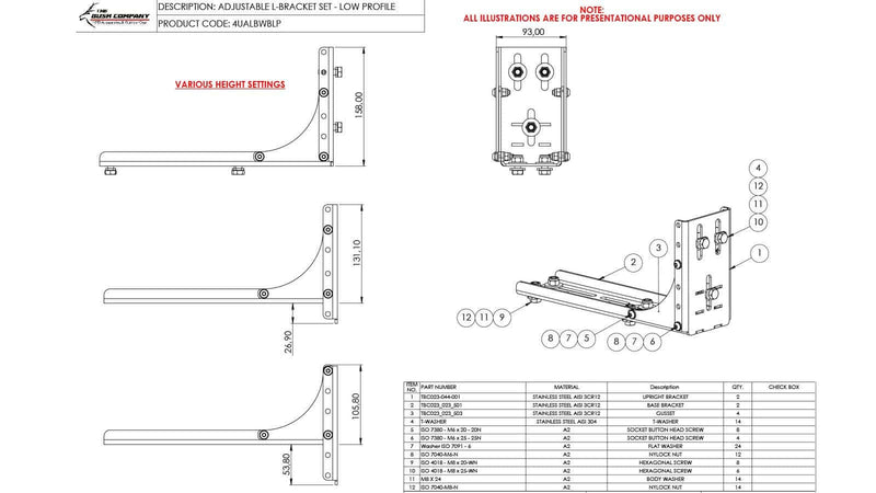 Load image into Gallery viewer, Bush Company Low Profile L Bracket (Outhouse Bracket)
