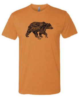 Load image into Gallery viewer, Lifestyle Overland Men&#39;s Orange Topo Bear T-Shirt
