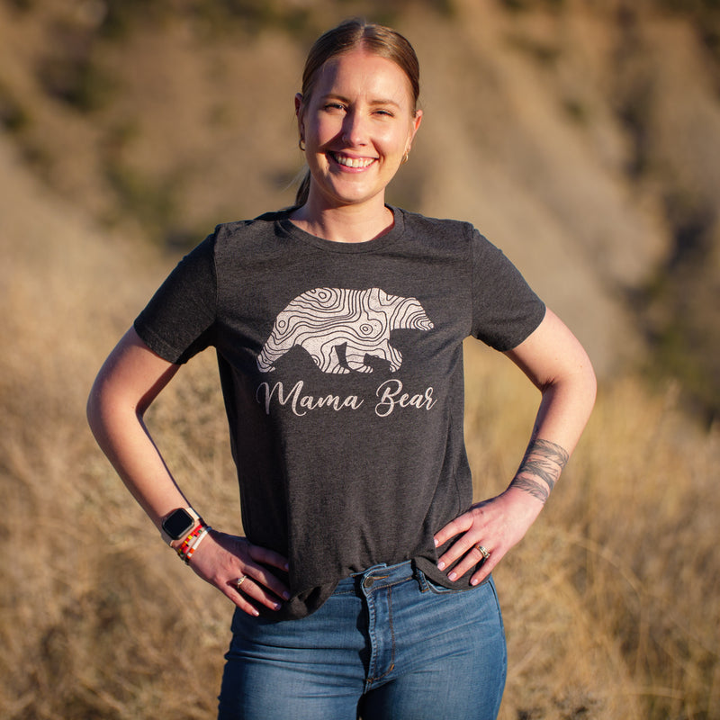 Load image into Gallery viewer, Lifestyle Overland Mama Bear T-Shirt in Dark Grey
