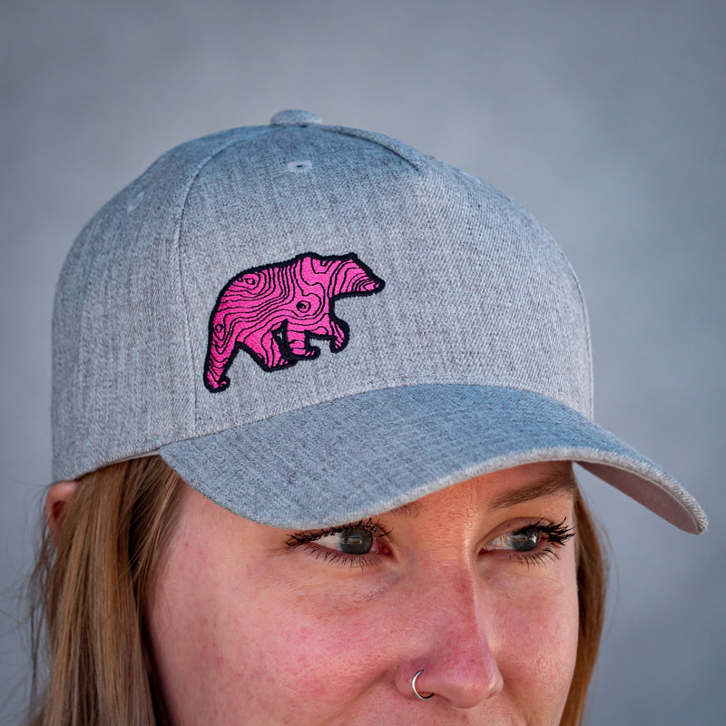 Load image into Gallery viewer, Lifestyle Overland Topo Bear Wool Snapback Hat
