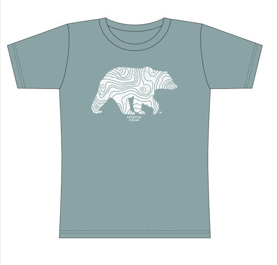 Load image into Gallery viewer, Lifestyle Overland Women&#39;s Topo Bear T-Shirt in Blue
