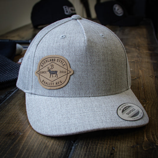 Overland Style Leather Patch Wool Snapback Hat