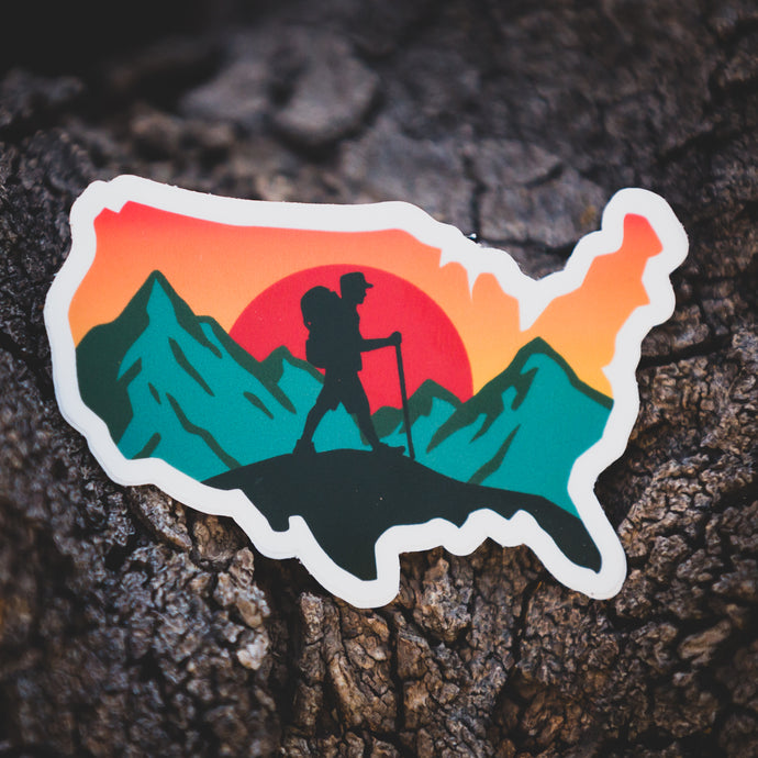 USA Hiker Sticker