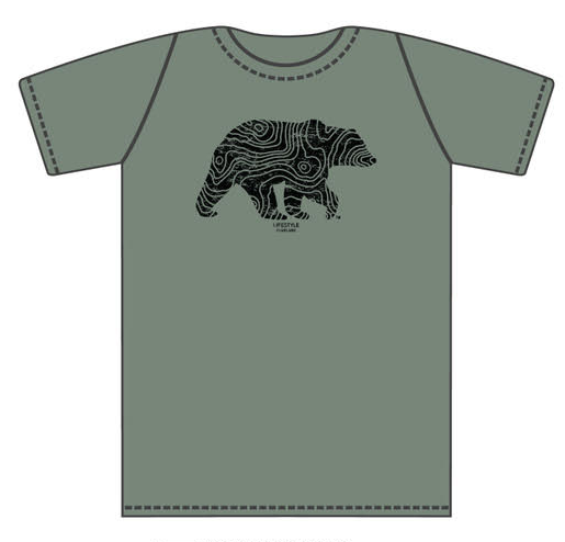 Load image into Gallery viewer, Lifestyle Overland Green Topo Bear T-Shirt

